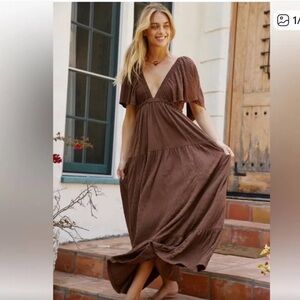 Free people Brown Maxi Dress NWOT